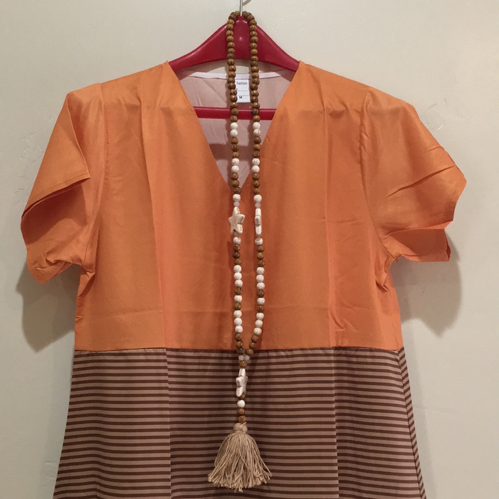 JC Fashion Brown Patterned Midi Dress - Picture 4 of 8